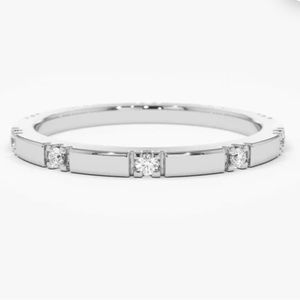 Ferkos Fine Jewelry Solid 14K White Gold Diamond Ring